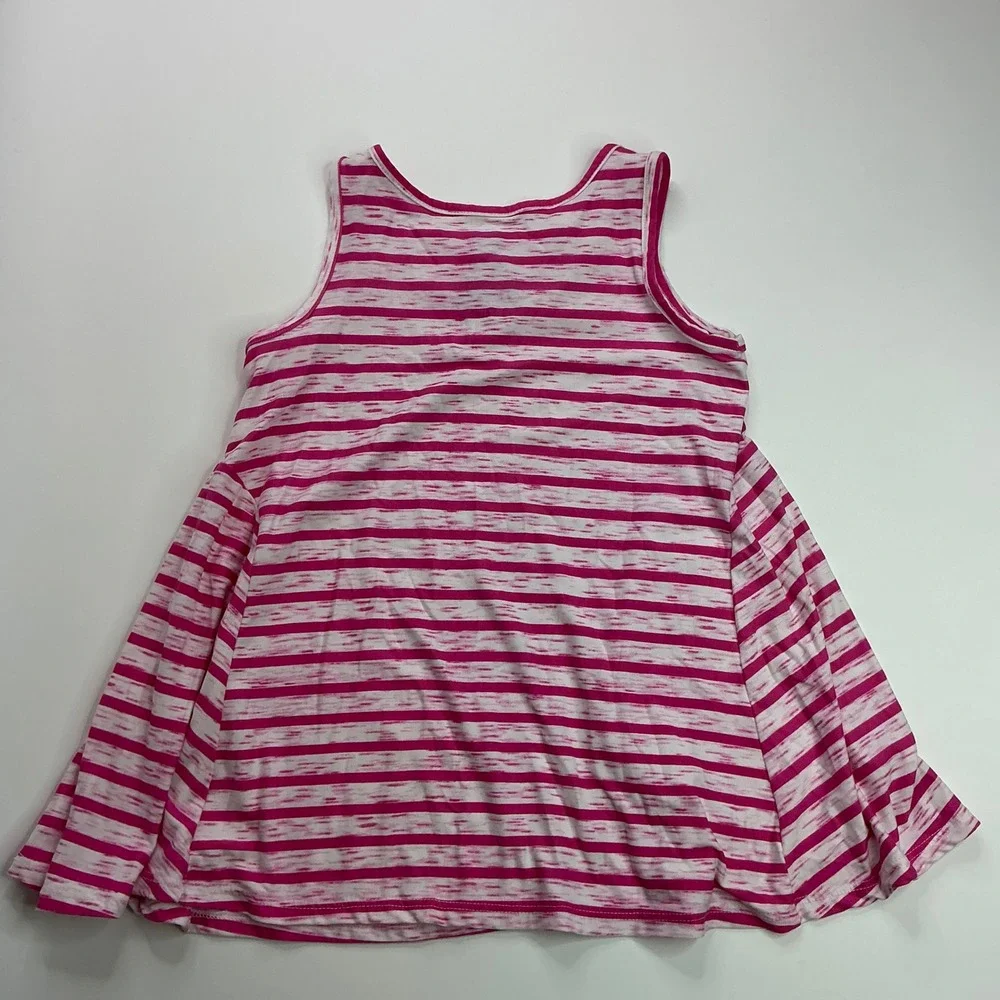 Wonder Nation Pink Striped Swing Tank Top Kids Size 6-6X Cutout Neckline